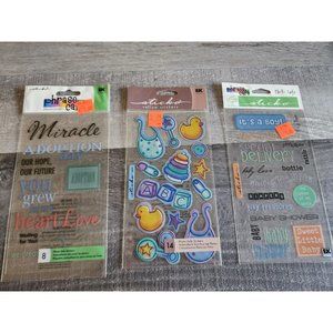 Scrapbook Stickers LOT Adoption Day Baby Boy Babies Toys Sticko Retired NEW #38
